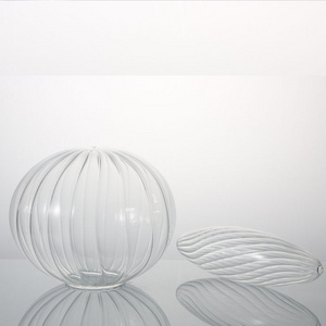 Transparent Stripe Ball Glass Lamp Shade Spherical Oval Stripe Waveform Lamp Cover Manufacturers Supply