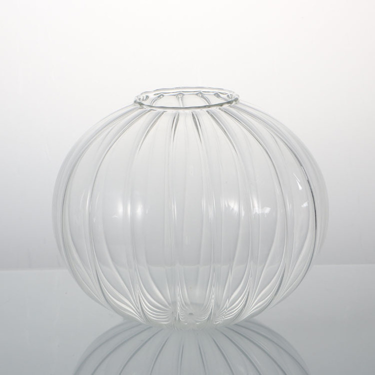 Transparent Stripe Ball Glass Lamp Shade Spherical Oval Stripe Waveform Lamp Cover Manufacturers Supply