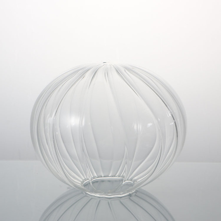 Transparent Stripe Ball Glass Lamp Shade Spherical Oval Stripe Waveform Lamp Cover Manufacturers Supply