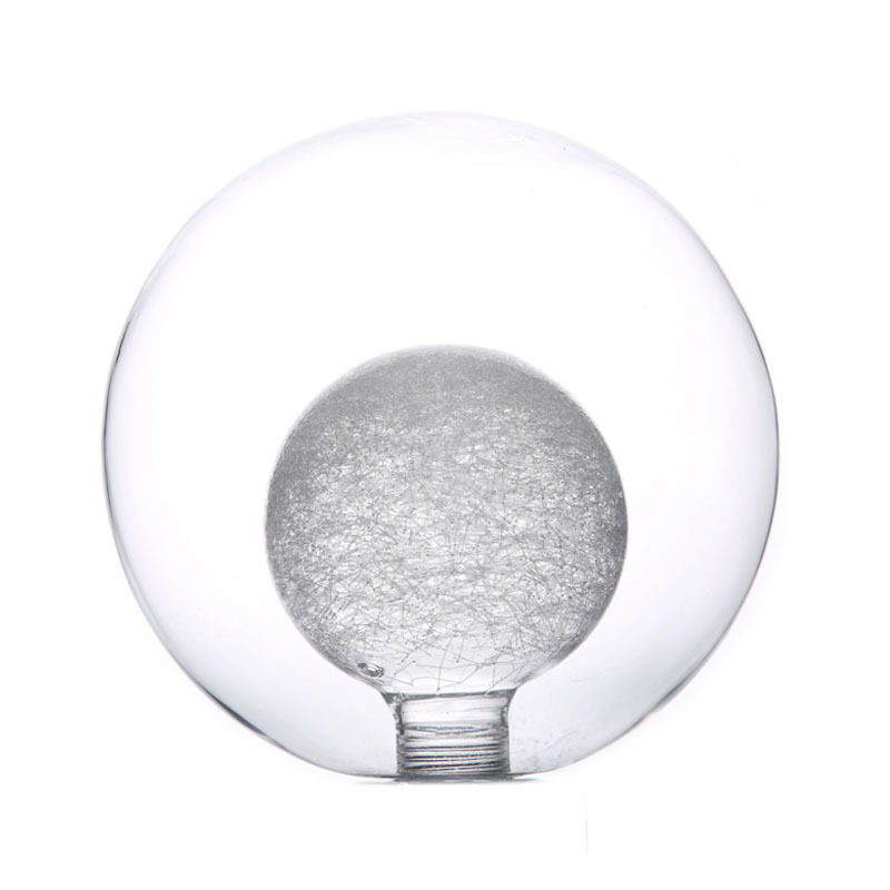 Clear Double Wall Globe Glass Lamp Shade G9 Screw Mouth Replacement Decorative Ceiling Lamp Cover Pendant Light