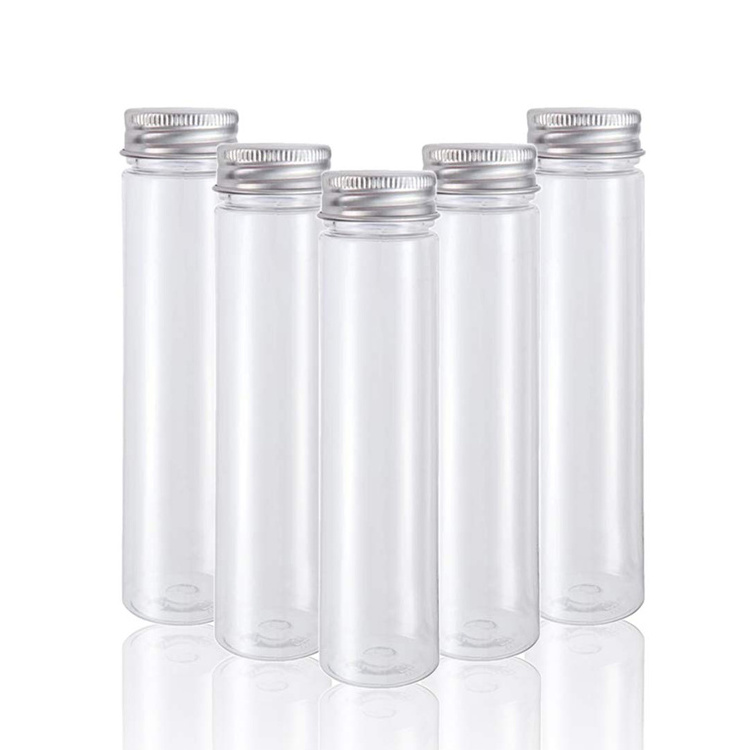 Transparent Test Tube Vase Borosilicate Glass Flower Vases Cylinder Clear Glass Bottle Vases with Metal Lids