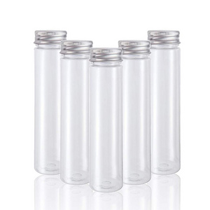 Transparent Test Tube Vase Borosilicate Glass Flower Vases Cylinder Clear Glass Bottle Vases with Metal Lids