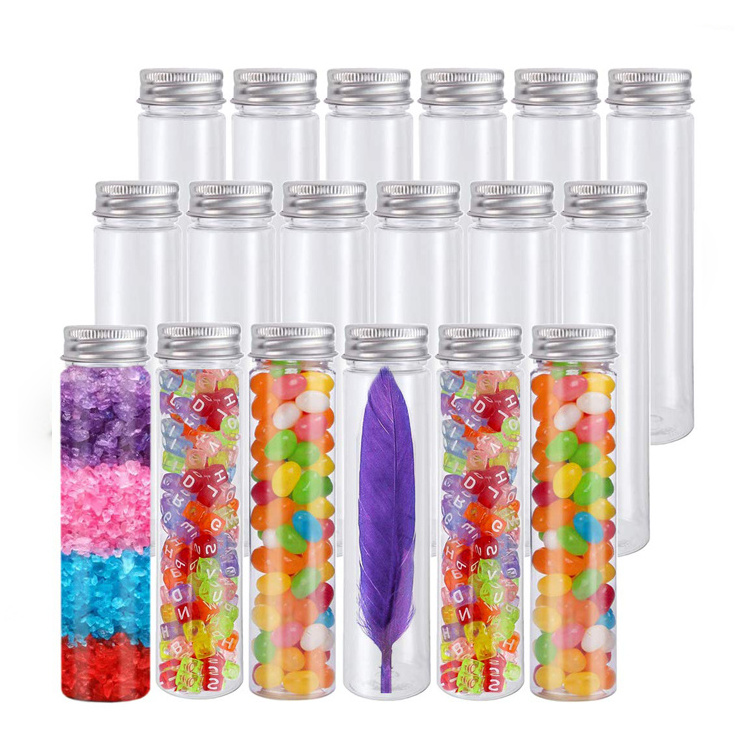 Transparent Test Tube Vase Borosilicate Glass Flower Vases Cylinder Clear Glass Bottle Vases with Metal Lids