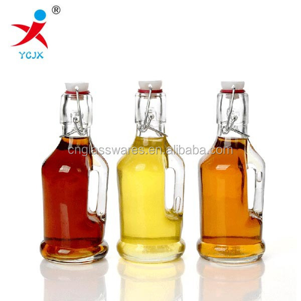 200ML GLASS JUICE BOTTLE WITH SWING TOP AND HANDLE