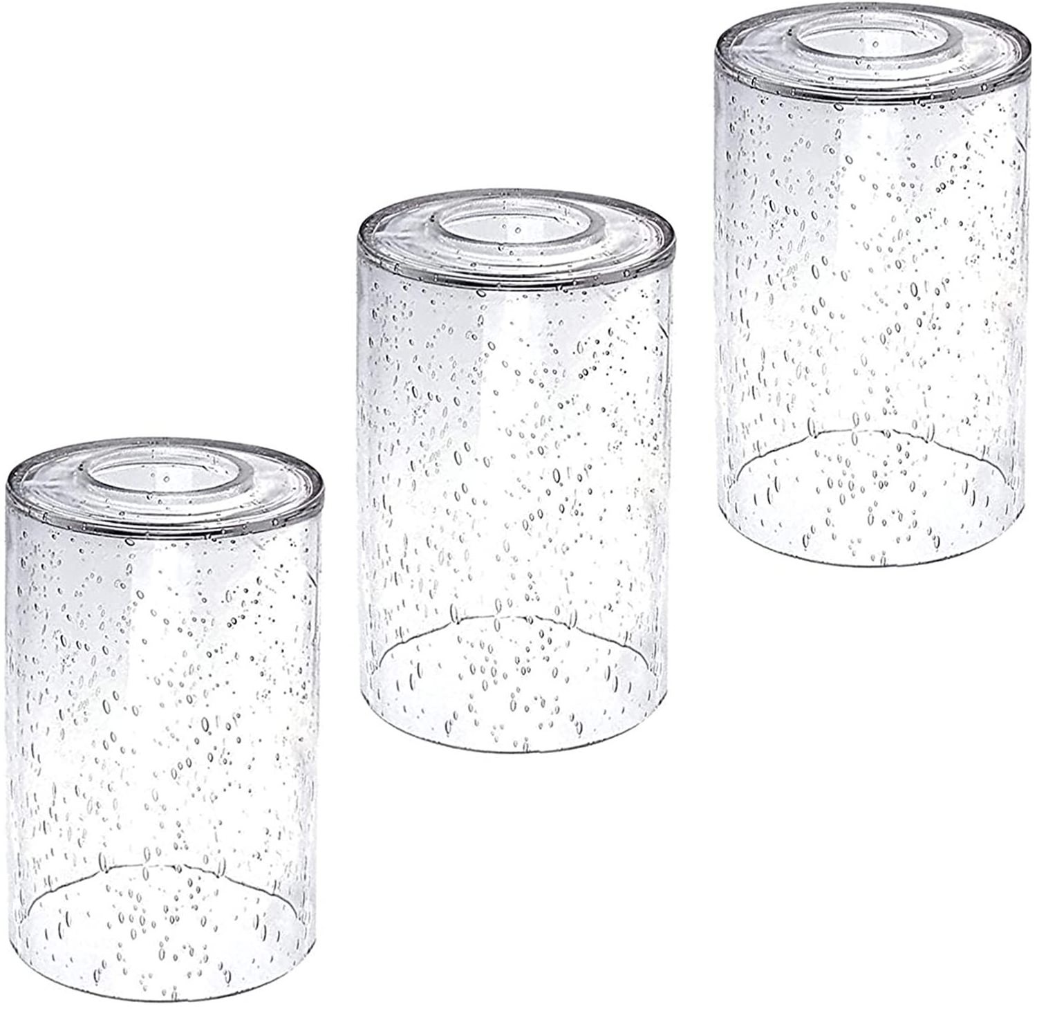 Custom Clear Cylinder Bubble Glass Lamp Shade Replacements Seeded Glass Replacement for Light Fixtures