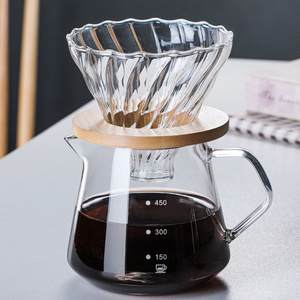 Wholesale Borosilicate Glass Coffee Server Coffee Pots Hand Drip set Pour Over Coffee Maker