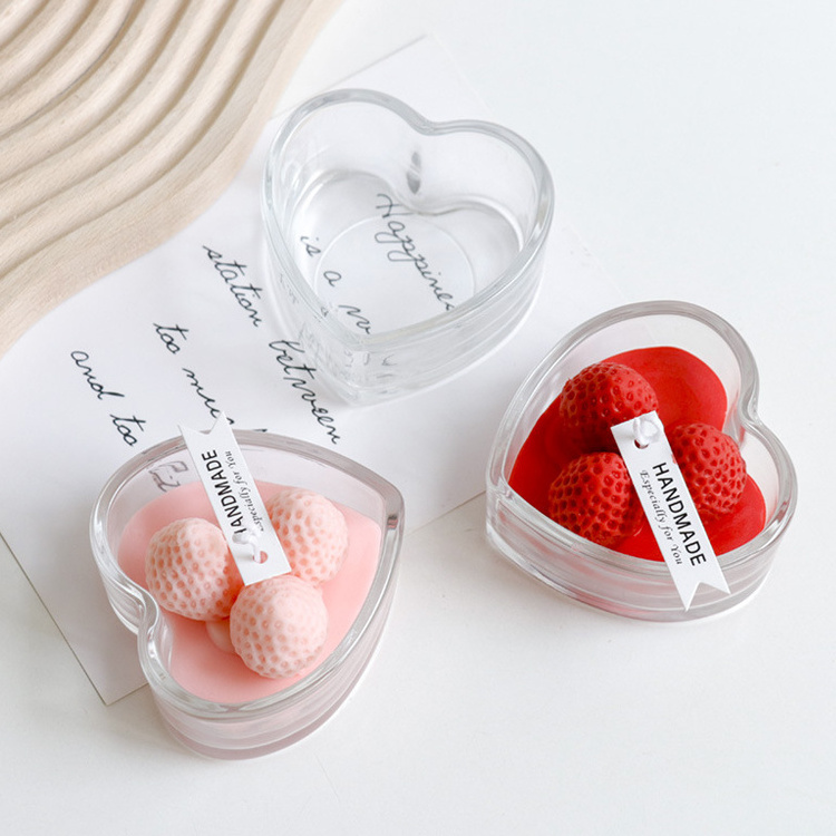 Heart Shaped Glass Candle Jars