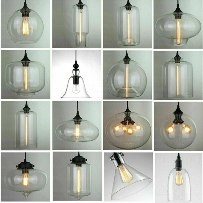 Modern Loft Cafe  Fashion Industrial Glass Shade Pendant Light for Ceiling Lamp