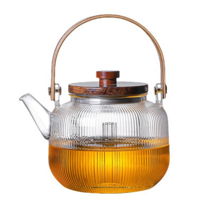 Transparent and Hammered Glass Teapot with Removable Infuser Stovetop Safe Tea Kettle Blooming and Loose Leaf Tea Maker Set