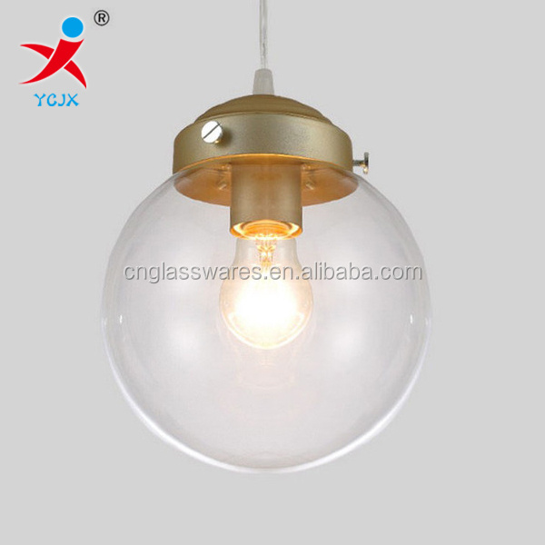 6 Inch Blown Round Clear Replacement Glass Ball Lamp Shade Globe Lighting Lamp Cover for Pendant Lighting Fixture