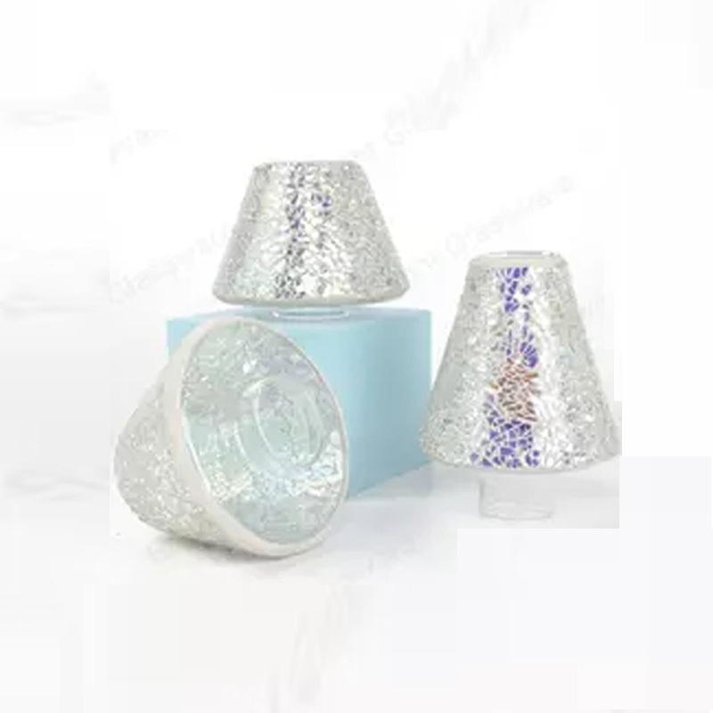 New custom candle holder luxury glass lampshade mushroom mosaic glass lamp shade