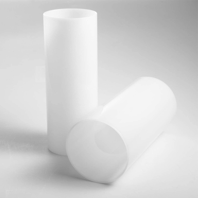 Blown Opal White Glass Cylinder Lamp Shade Tube Lighting Cover for Outdoor Wall Lamp