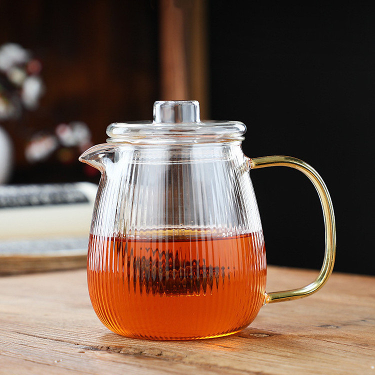 Wholesale 650ml Glass Teapot Loose Leaf Tea Kettle with Eagle Mouth and Removable Glass Filter