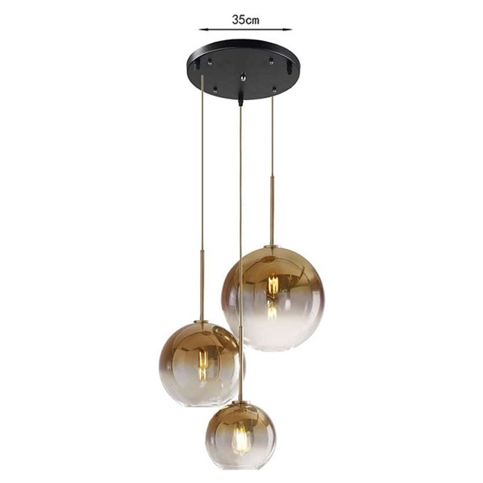 Mouth blown Pendant Light Glass Globe Hanging Lamp Colorful Chandelier Lighting Fixture in Kitchen