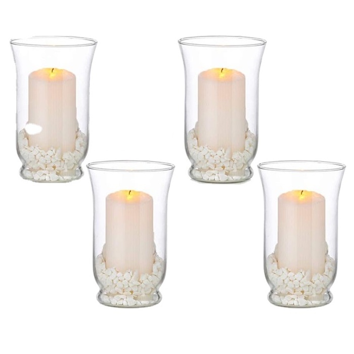 Hurricane Clear  glass Candle Holder for Home or Wedding