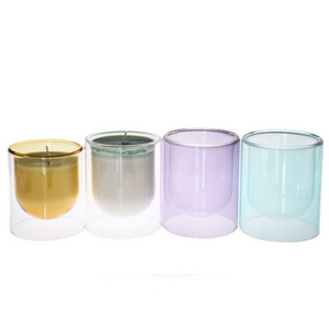 Candle jar double wall glass heat insulation candle holders DIY wedding decoration votive candle holder high quality glass