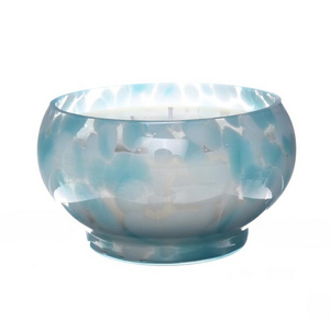 New Arrival Light Blue Nordic Style Glass Bowl Candle Vessel Empty Glass Candle Holder Container for Wedding and Home Decoration