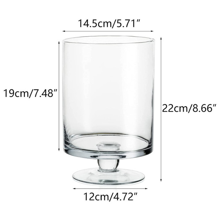 Glass Candle Holder for Pillar Candles Large Clear Candle Holder for Wedding Christmas Halloween Party