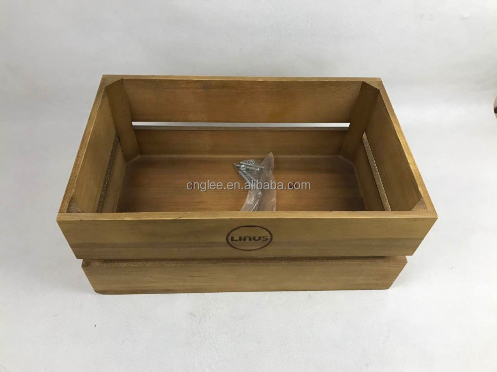 Eco-friendly custom wooden crate fruit vegetable storage crate