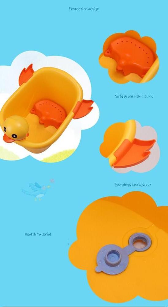 Lovely yellow duckling Seatable Children's Bath Barrel Household baby bathtub