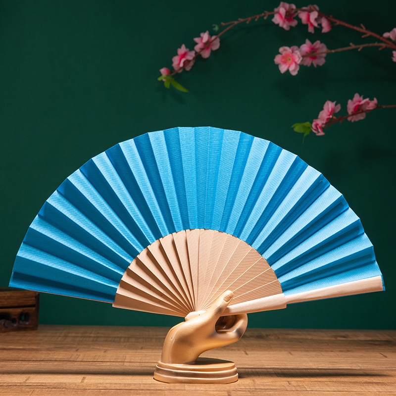 Customized logo bamboo promotional gifts portable folding advertising brand summer business folk hand painting hand fan