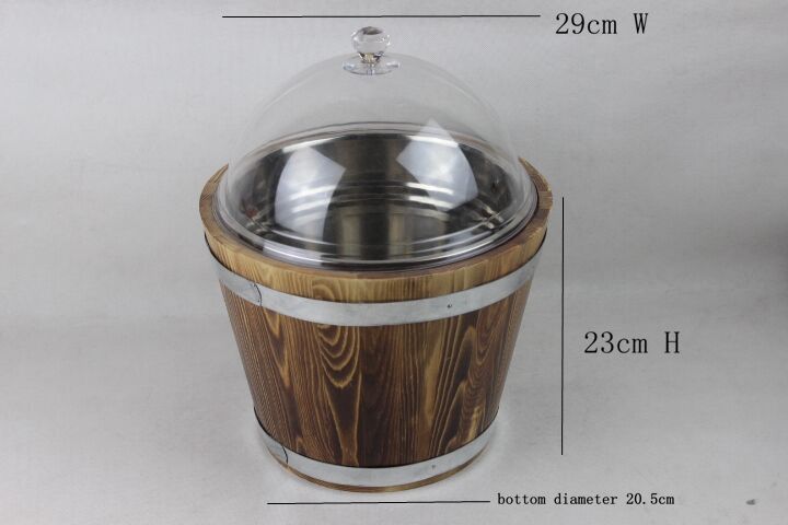 storage bucket with transparent lid wood displaying cabinet with cover