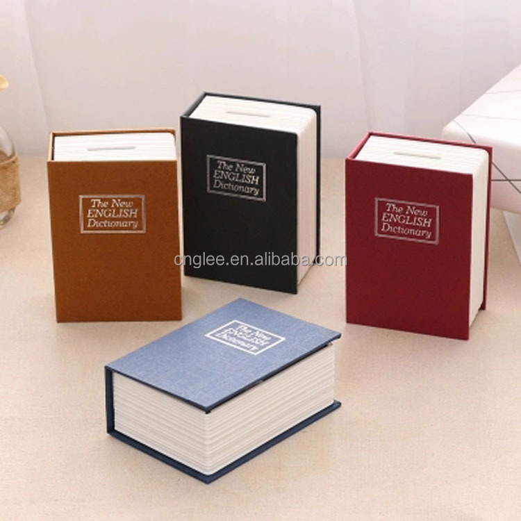 New design lovely nice-looking book shape coin bank professional wooden cash box money bank