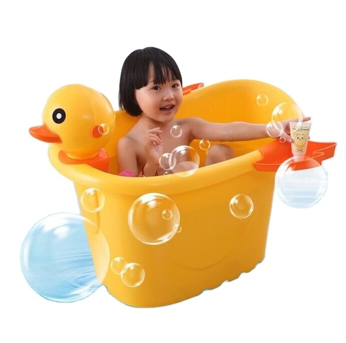 Lovely yellow duckling Seatable Children's Bath Barrel Household baby bathtub