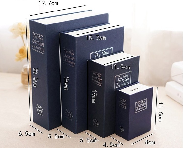 New design lovely nice-looking book shape coin bank professional wooden cash box money bank