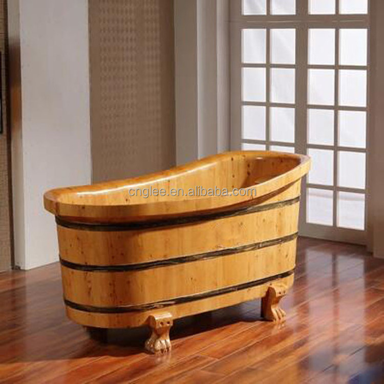 Nature indoor portable adult wooden barrel bath tub