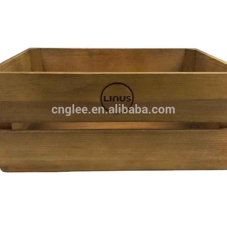 Eco-friendly custom wooden crate fruit vegetable storage crate