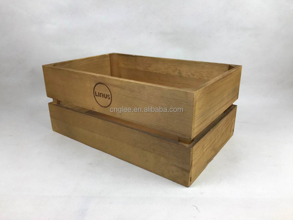 Eco-friendly custom wooden crate fruit vegetable storage crate