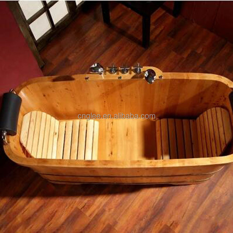 Nature indoor portable adult wooden barrel bath tub