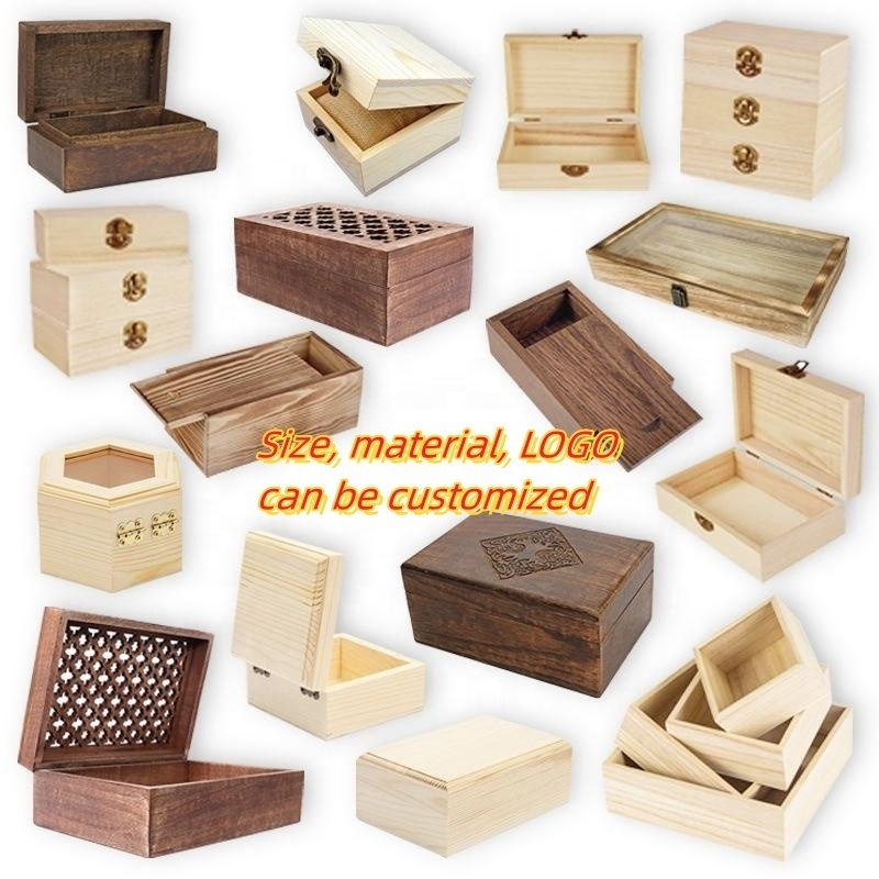 Wholesale wooden box packing box storage box size, material, LOGO can be customized wood product