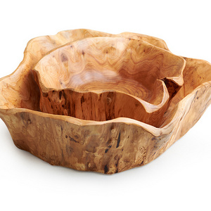 Large Dried Fruit Plate Multi-grain Candy Dish Salad Bowl Solid Wooden Fruit Bowls Unique Wood ECO Friendly 