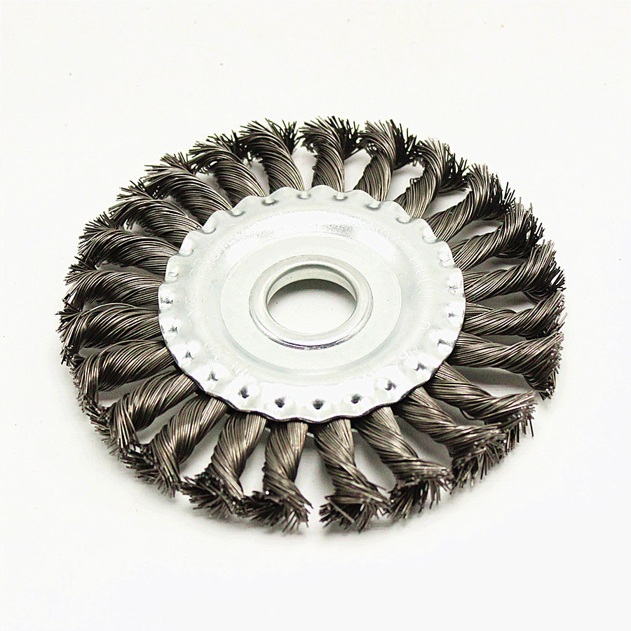 Abrasion wire brush Twist knotted circular wire brush stainless steel wire polishing disc wheel brush 115mm