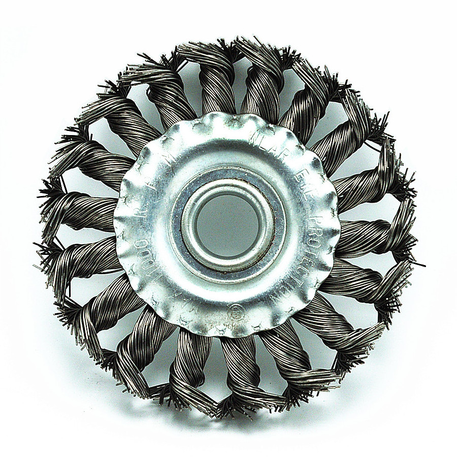 Abrasion wire brush Twist knotted circular wire brush stainless steel wire polishing disc wheel brush 115mm