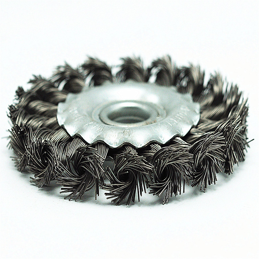 Abrasion wire brush Twist knotted circular wire brush stainless steel wire polishing disc wheel brush 115mm