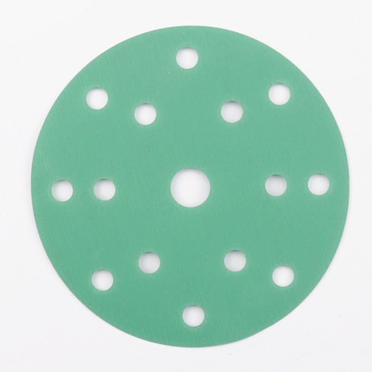 Abrasive 150mm 15 holes green color aluminum PET film deerfos sanding disc for car