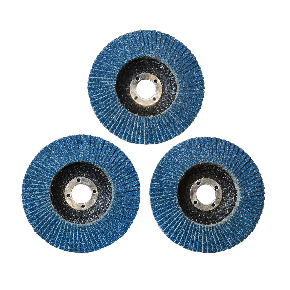 Customized abrasive zirconia 4.5 inch 60 grit polishing flap wheel disc with fiberglass backing for inox grinding