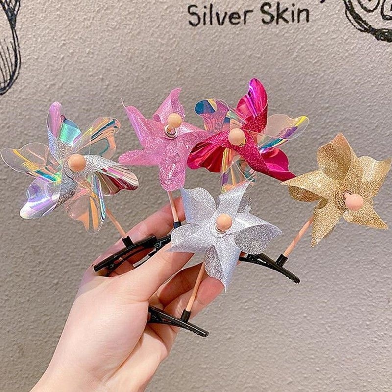 Cheapest Star Dog Rabbit Heart windmill Flower Cute Chicken Duck hair clip For Women