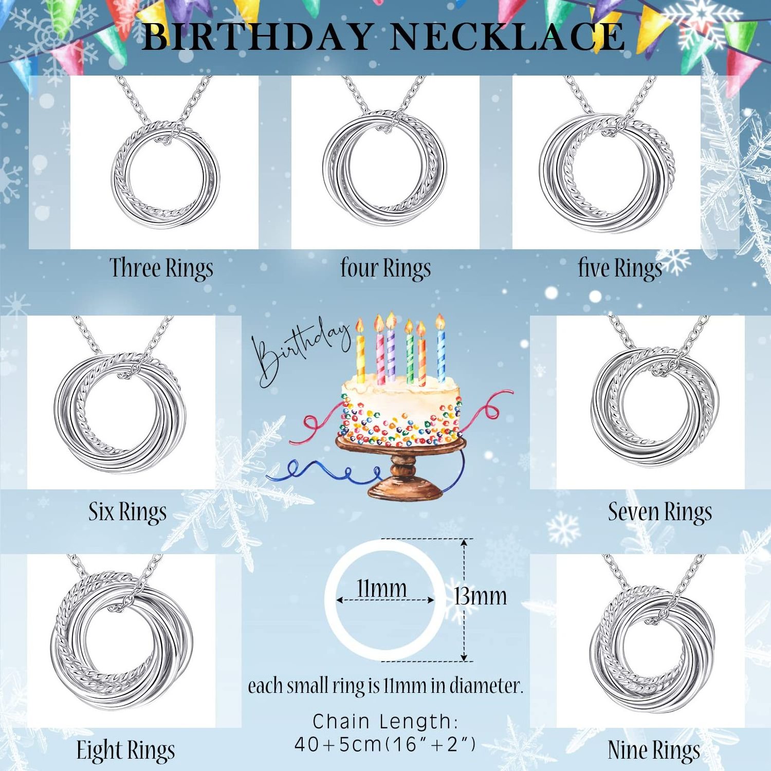 Birthday Gifts S925 Silver 50th Anniversary Friendship Charm Circle Pendant necklaces for women