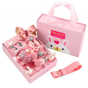 BSCI Factory Wholesale New Arrive Kids Hair Accessories 18 Pcs Per Box Baby Hair Clip Bows Gift Set For Children Baby Girls