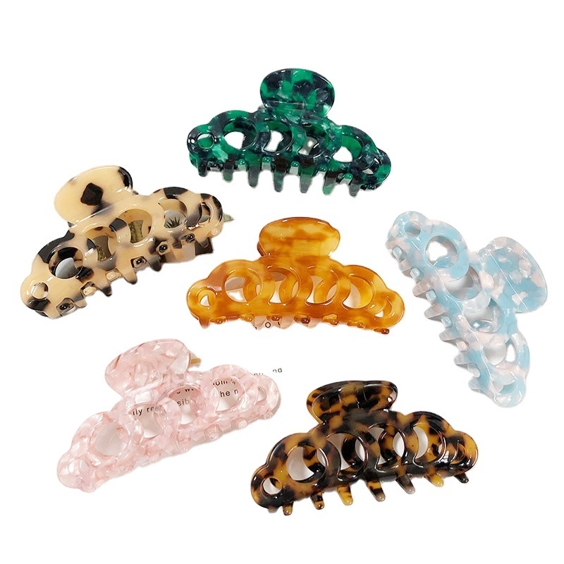 New Design Tortoise Shell Large Hair Claw Clips Leopard Print Luxury Cellulose Acetate Hair Clamps For Women And Girls