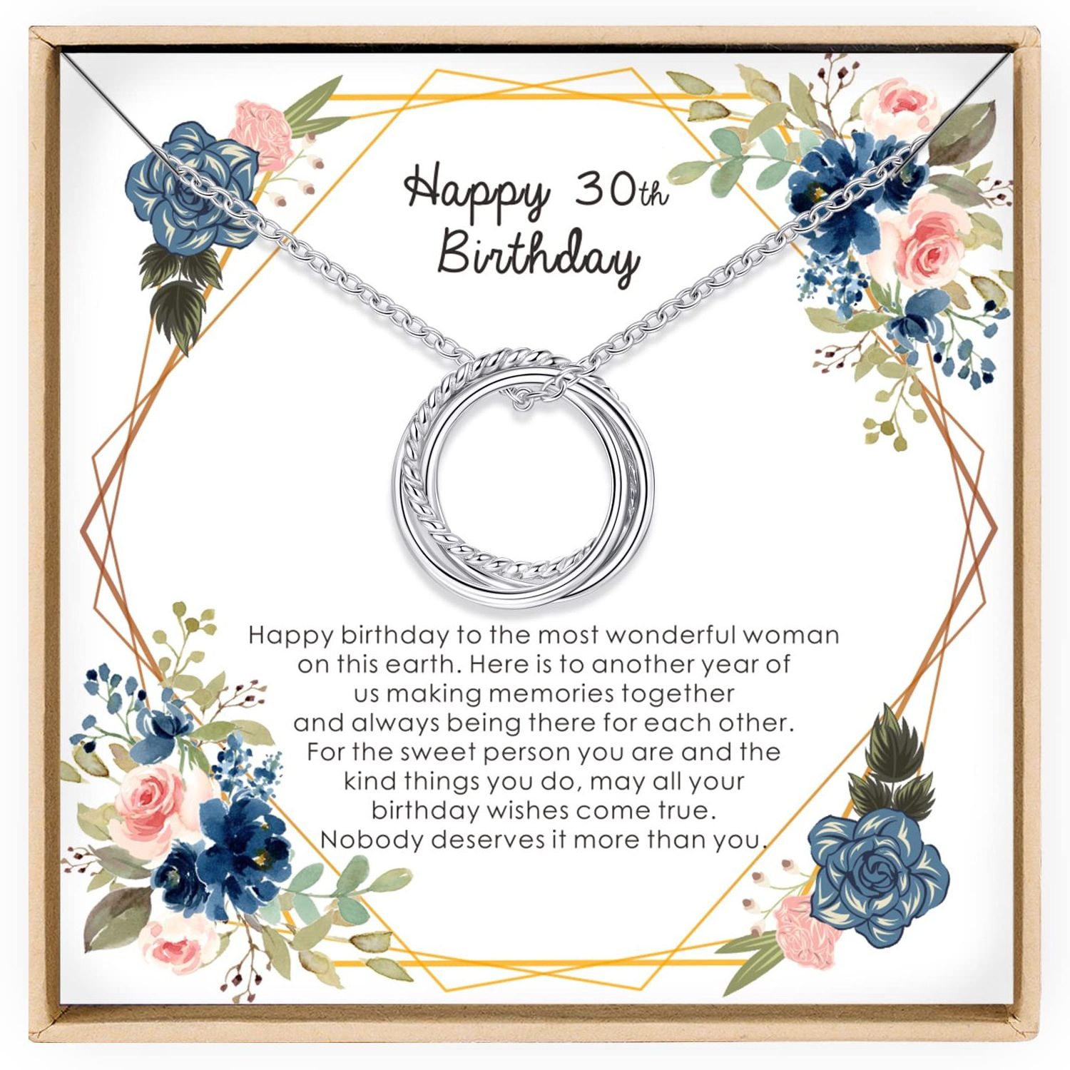 Birthday Gifts S925 Silver 50th Anniversary Friendship Charm Circle Pendant necklaces for women