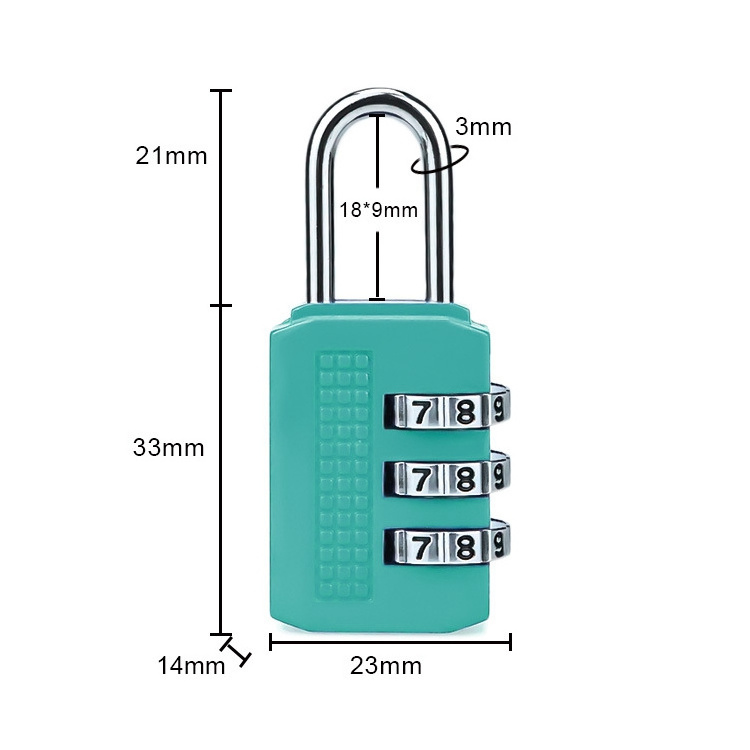 HB01 Resettable password combination padlock mailbox 3 digit/dial combination lock