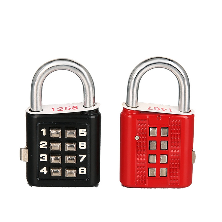 Heavy Duty 8 Digit Code Safety Top Security Push Button Combination Padlock