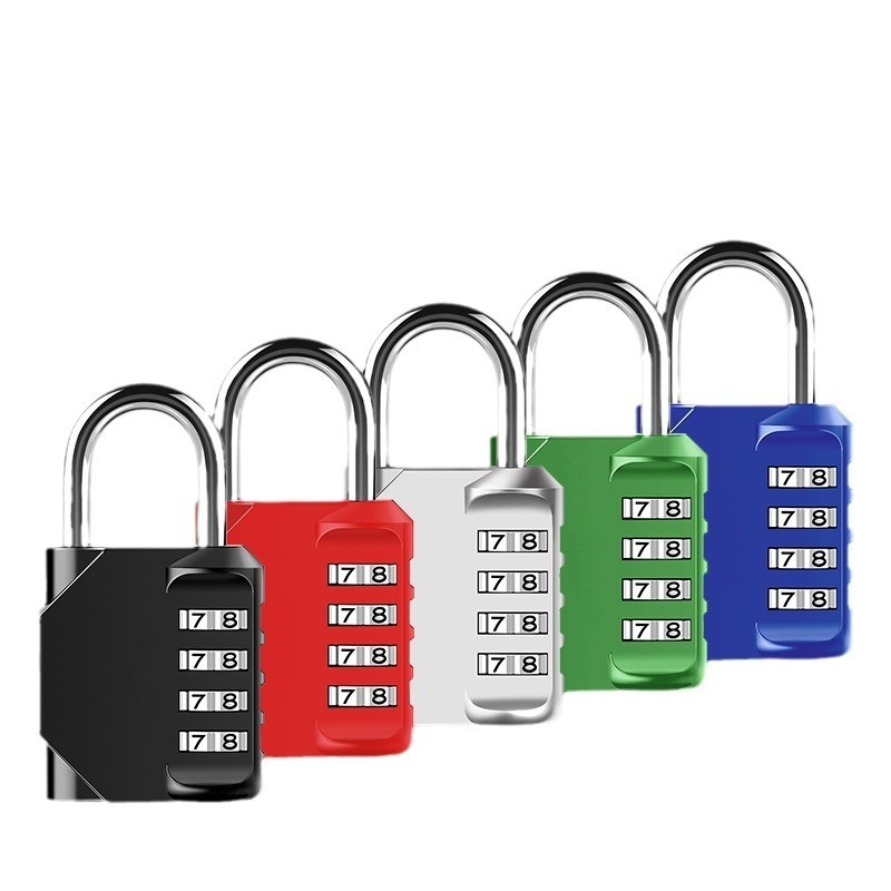 Hot Sale Black 4 Digit Security Combination Padlock Safe Heavy Duty Long Shackle Padlock for School Locker