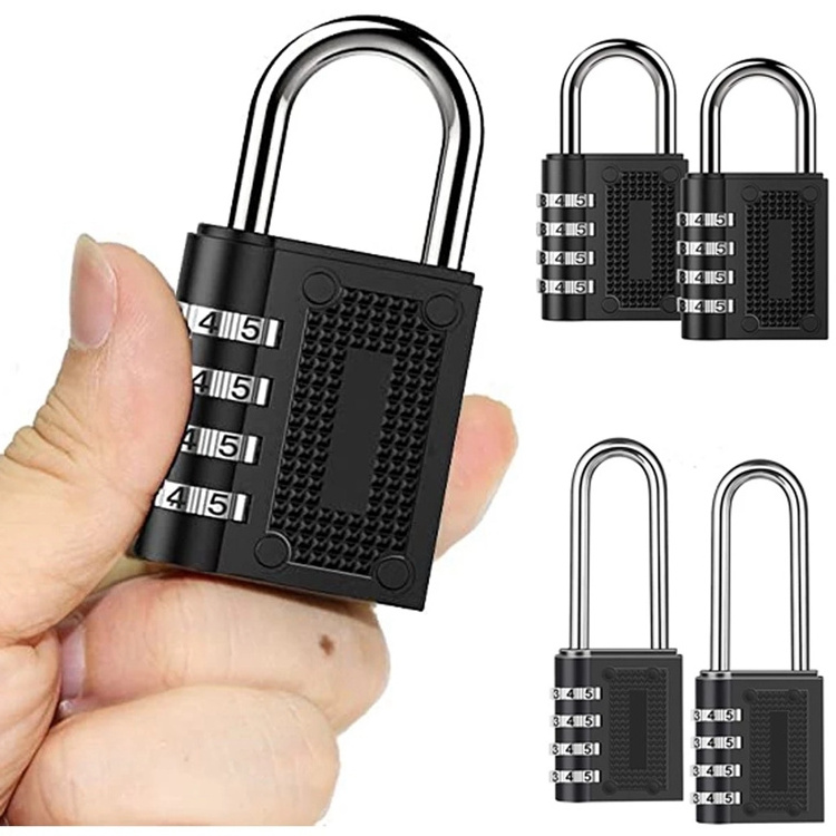 Hot Sale Black 4 Digit Security Combination Gym Padlock Safe Password Digital Number Luggage Lock