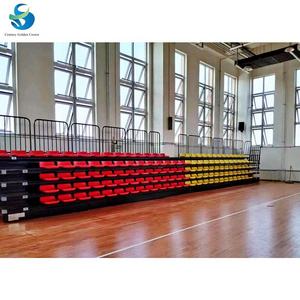 Manual Hdpe Bench Retractable Gym Plastic Seats Basketball Bleachers